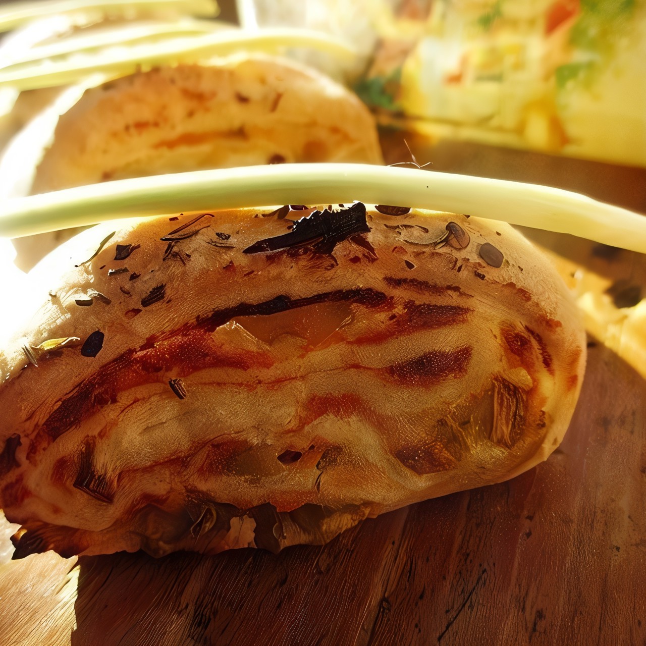 Булочки с творогом и черемшой