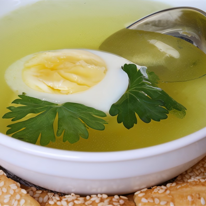 Бульон с яйцом