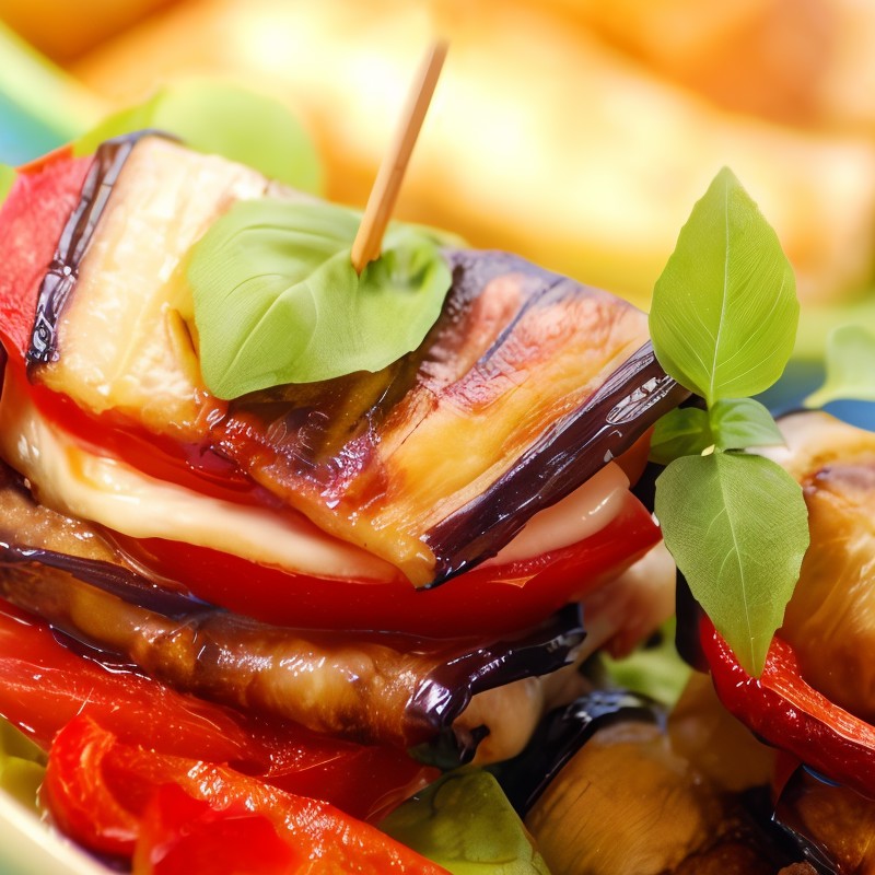 Бутерброды с баклажаном и моцареллой