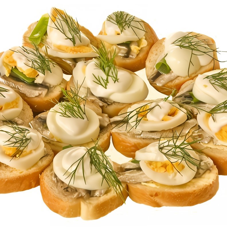 Бутерброды с перепелиными яйцами