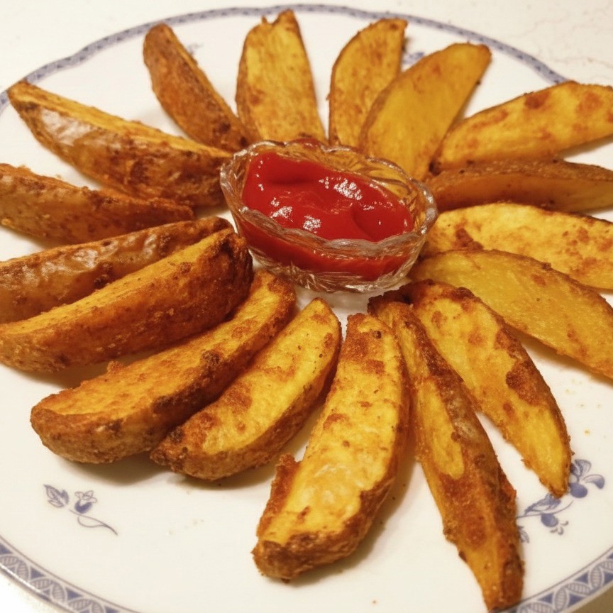 Быстрый картофель по-деревенски с кожурой