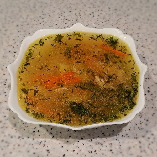 Быстрый суп на курином бульоне