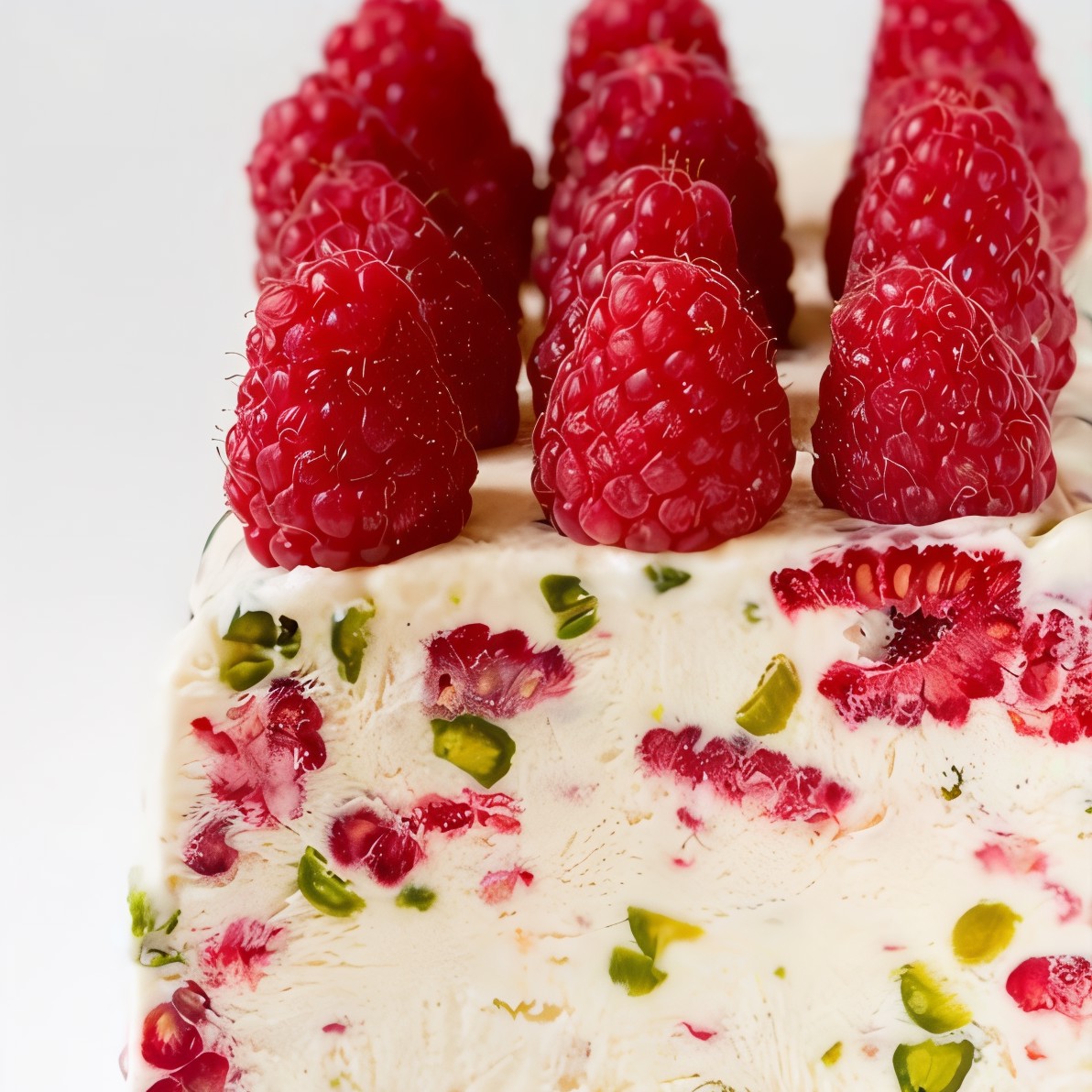 Cемифреддо с малиной и фисташками