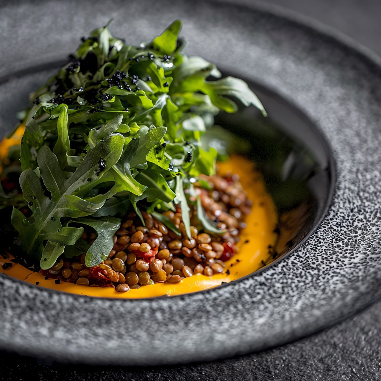 Чечевичная каша с паровыми овощами