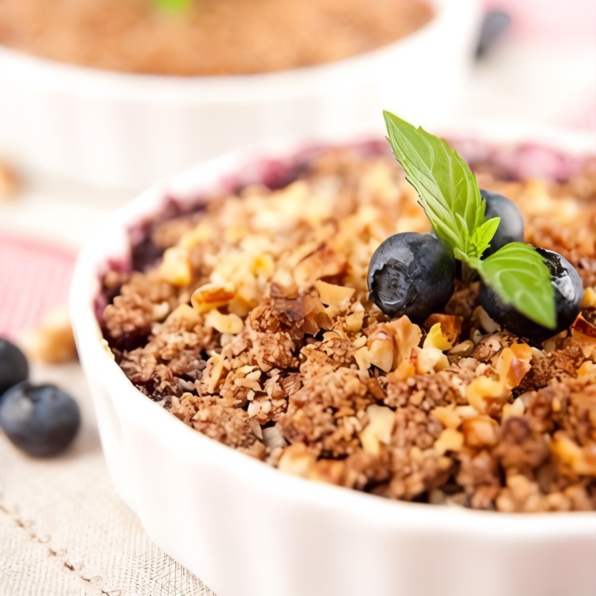 Черничный коблер с овсяными хлопьями