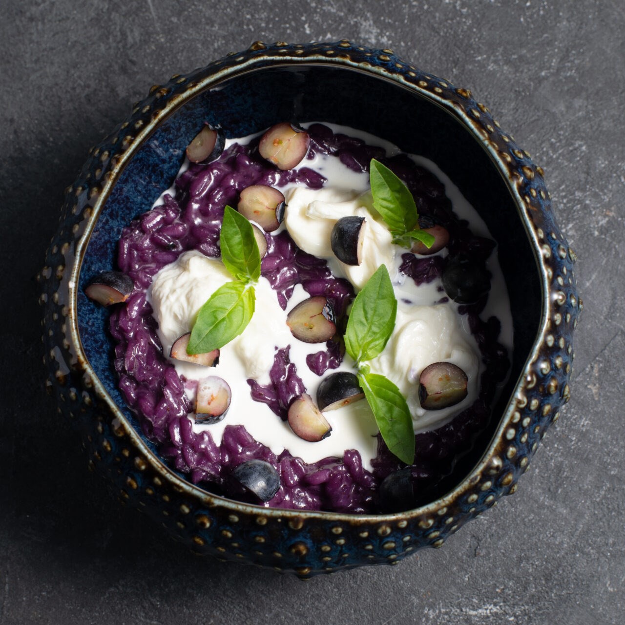 Черничное ризотто со страчателлой