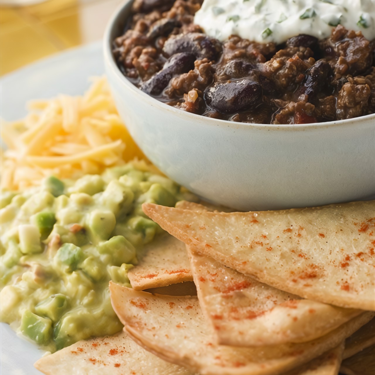 Чили кон карне с тортильями