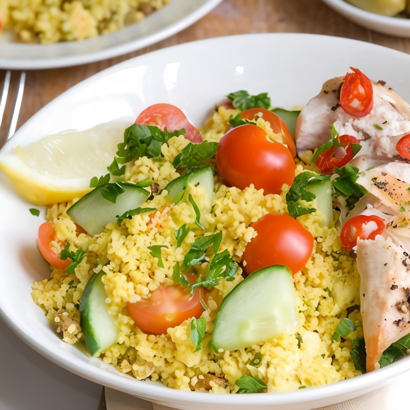 Цыпленок в специях каджун с кускусом