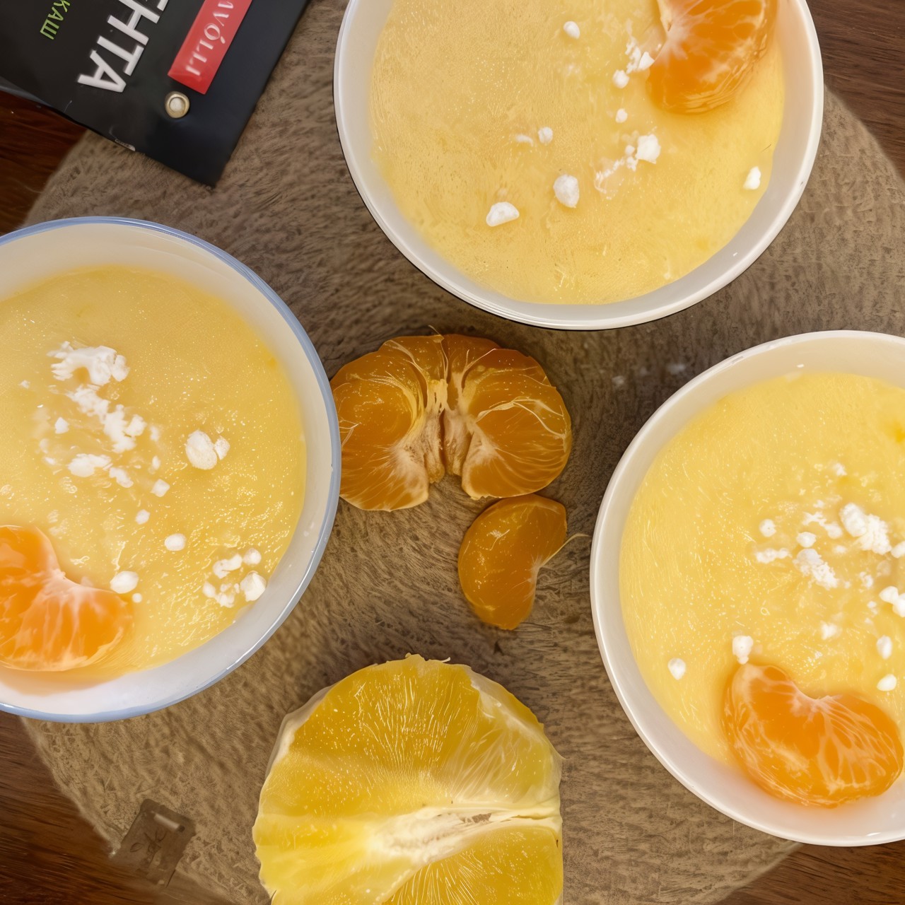 Цитрусовый пудинг из рисовой манки