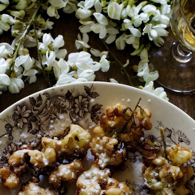 Цветы акации во фритюре