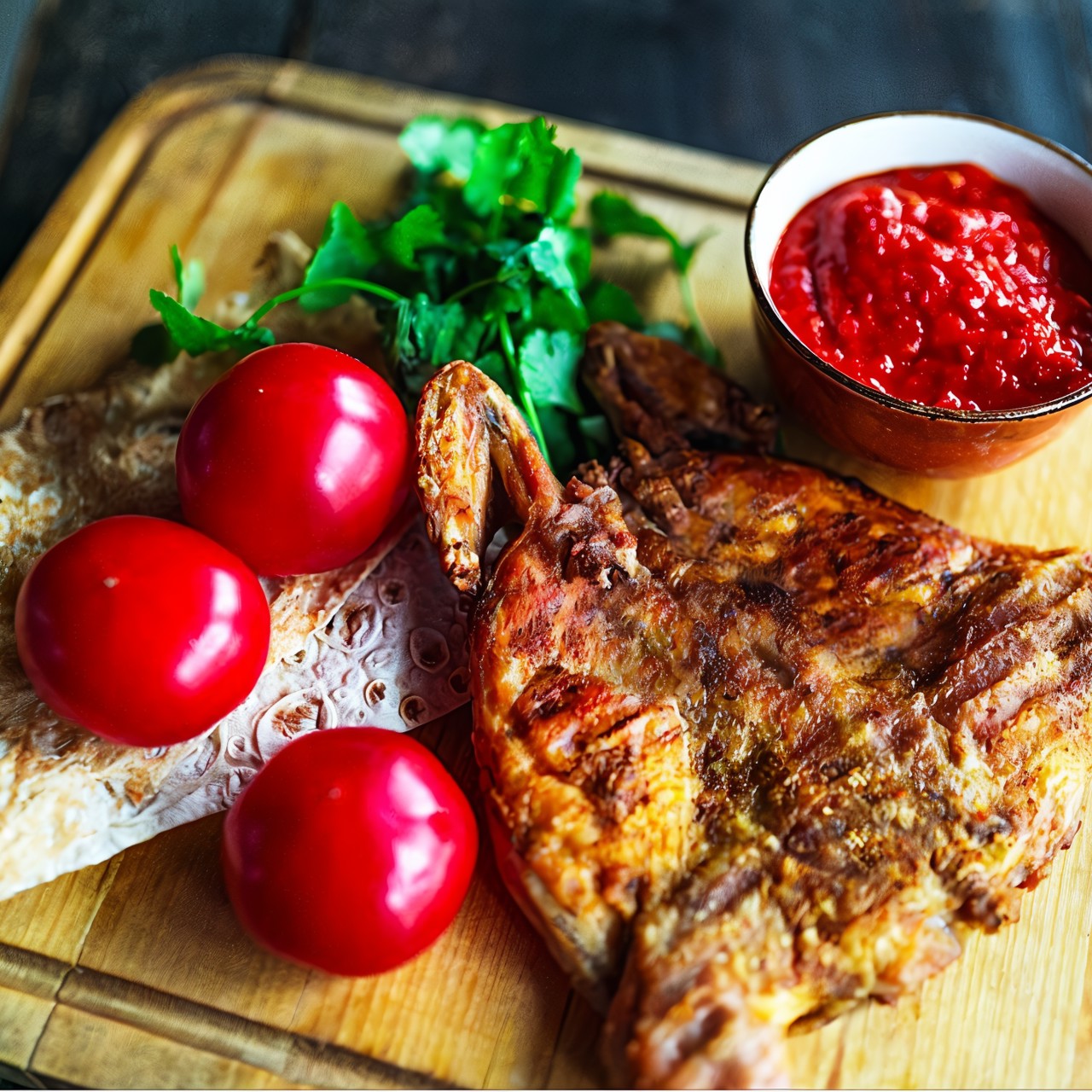 Цыпленок табака с аджикой