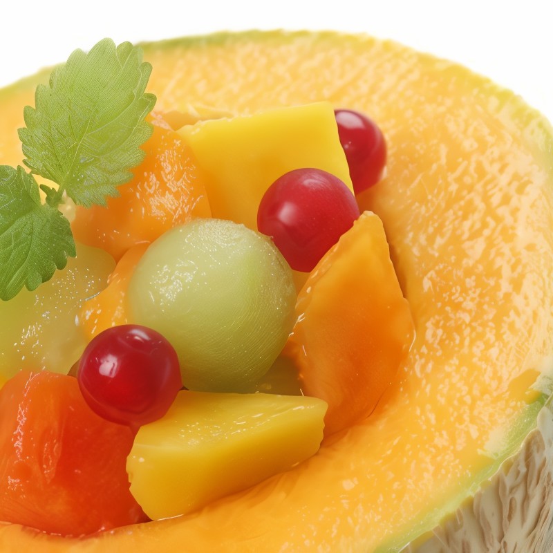 Десерт из дыни с кокосовой стружкой