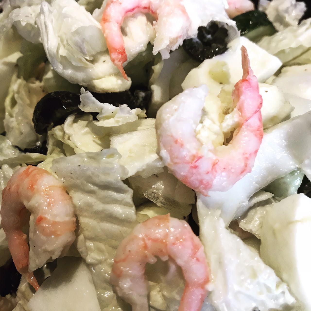 Диетический салат с креветками