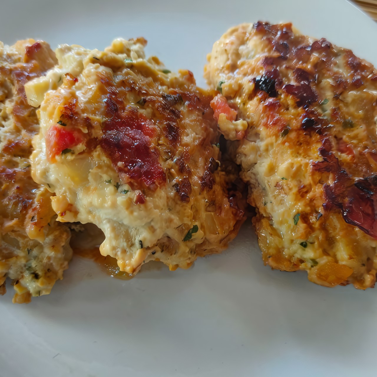 Домашние котлеты с луком и помидорами