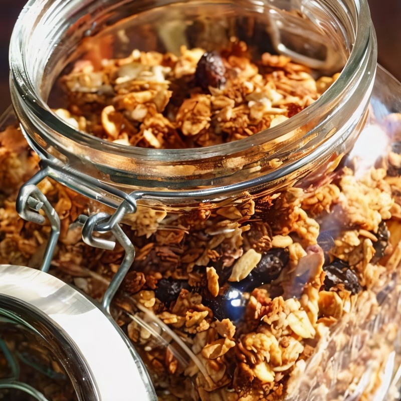 Домашние мюсли с орехами и какао