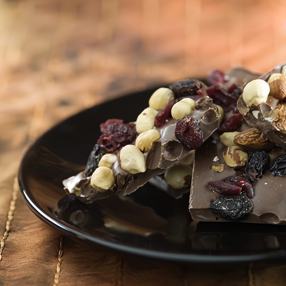 Домашний шоколад с анисом, вишнями, абрикосами и кешью