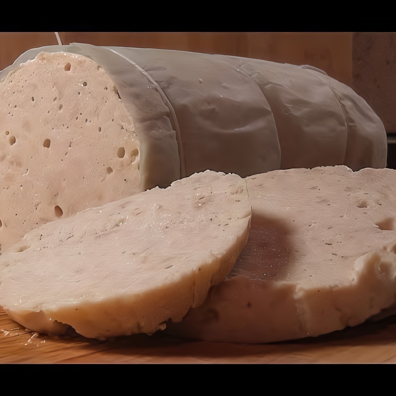 Домашняя варёная колбаса в кружке