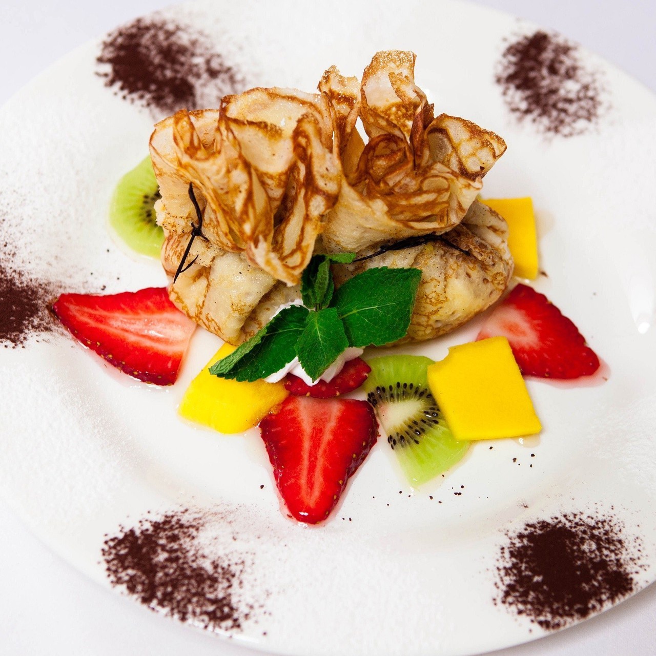 Фаготтини с маскарпоне и фруктами