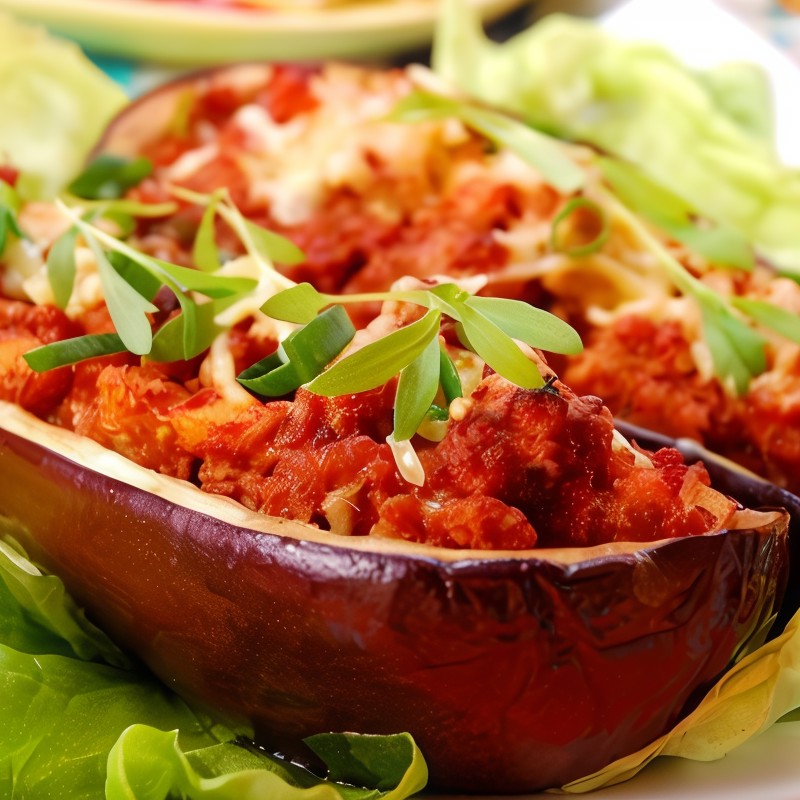 Фаршированные баклажаны с телятиной