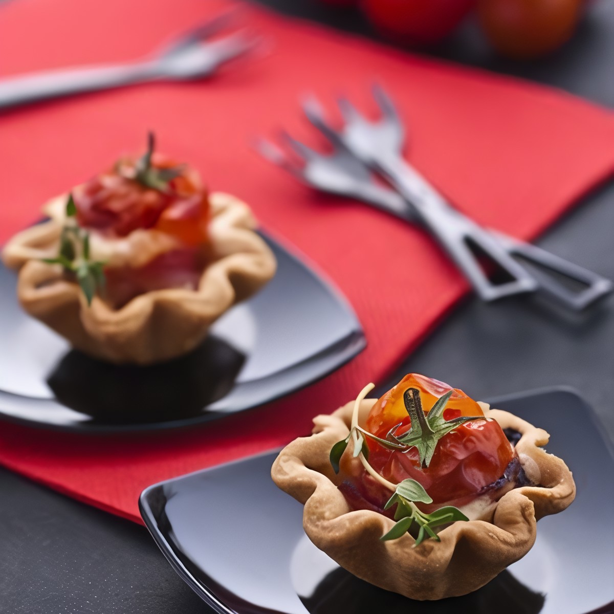 Фаршированные помидоры в слоеном тесте