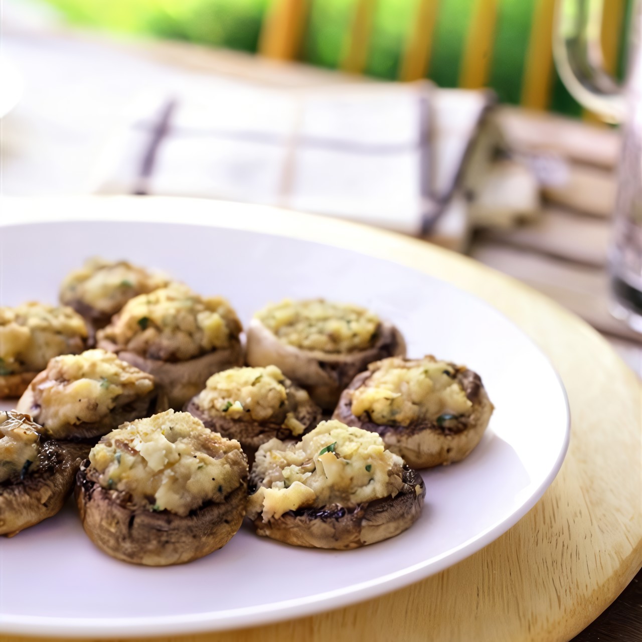 Фаршированные ветчиной шампиньоны