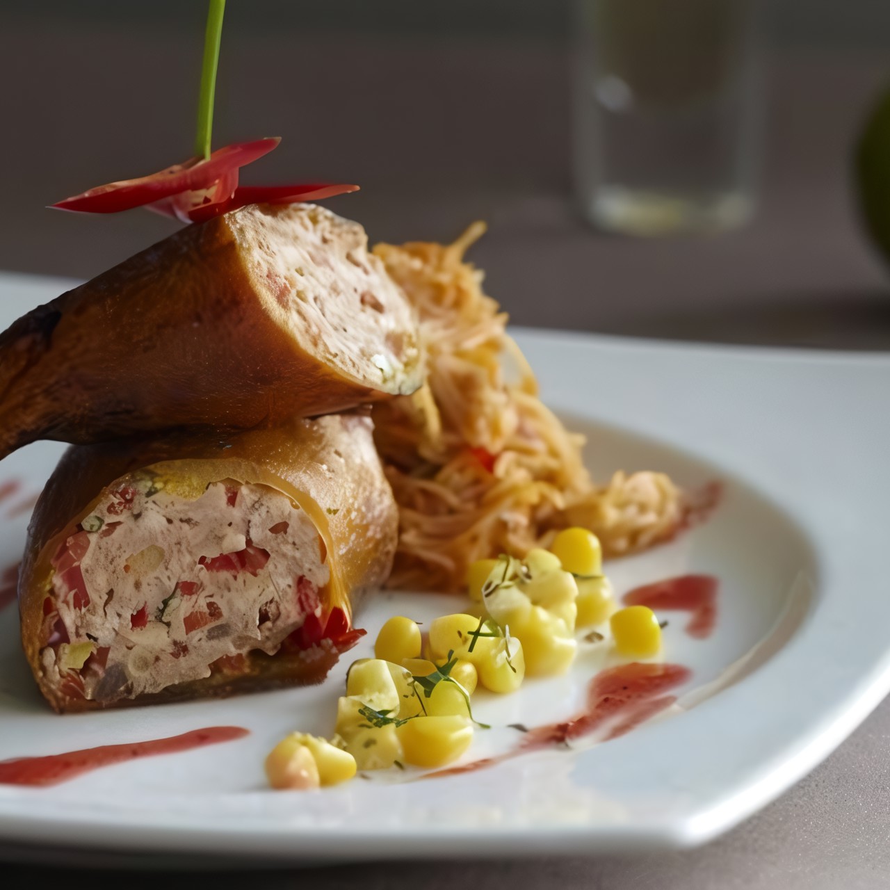 Фаршированные перцы по-мексикански с лапшой