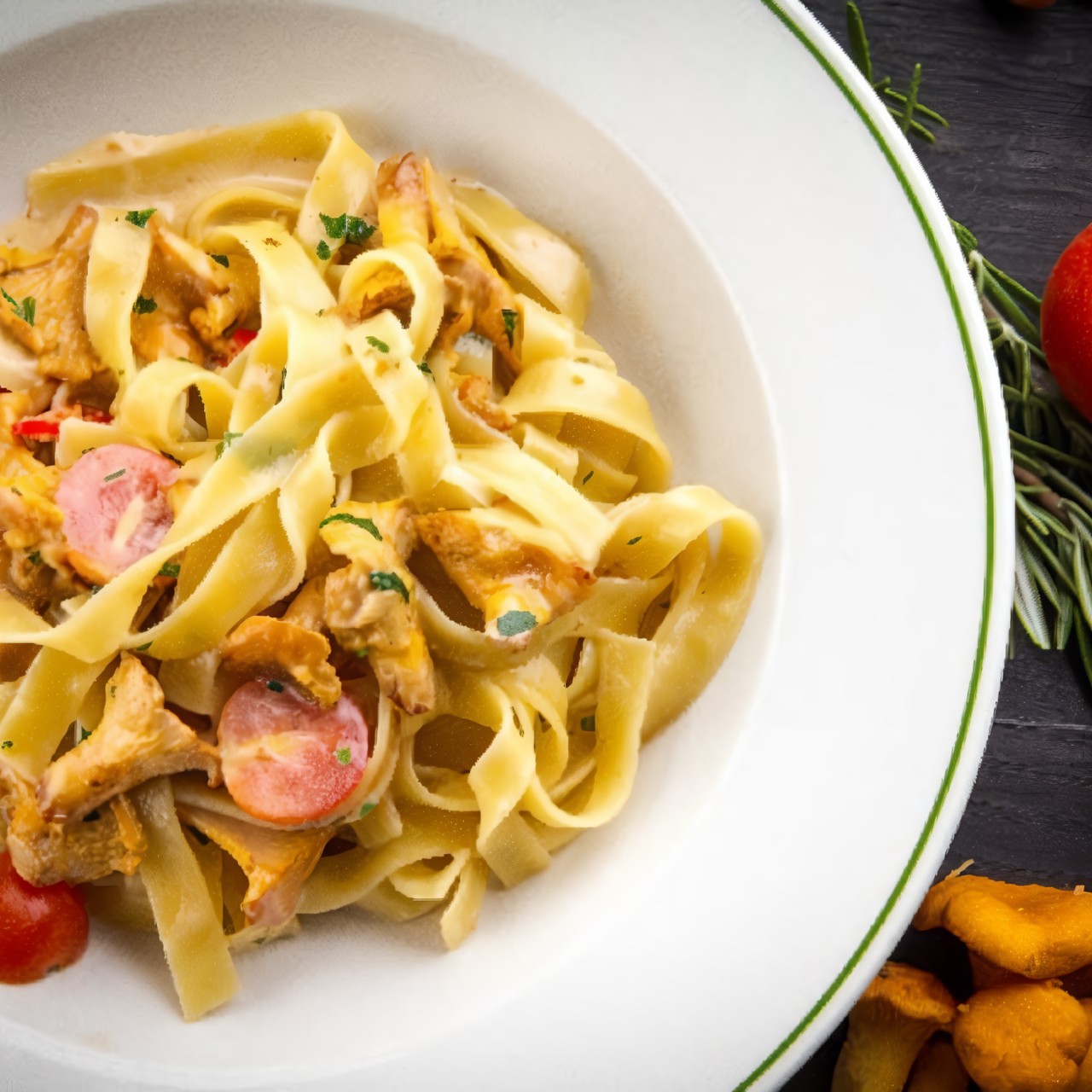 Феттучини с лисичками и эстрагоном