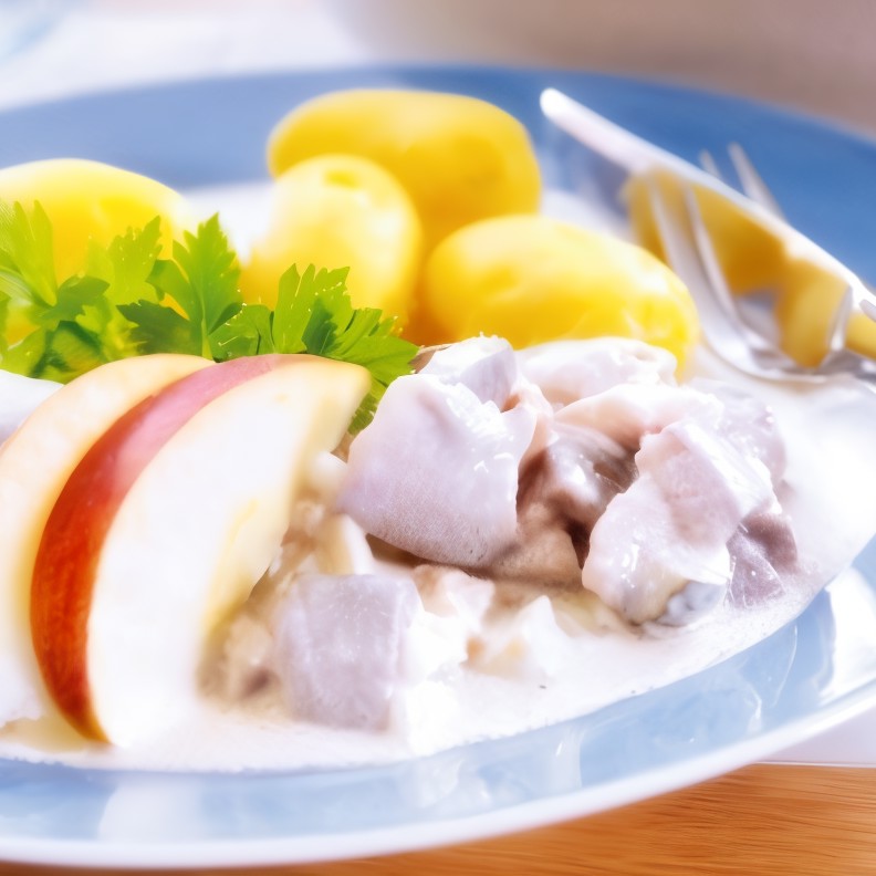 Филе рыбное с яблоками