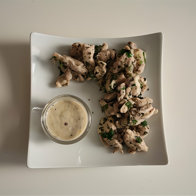 Филе страуса с травами и лимонно-сливочным соусом