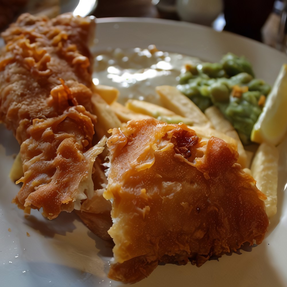 Филе трески в корочке из картофельных чипсов с соусом тартар