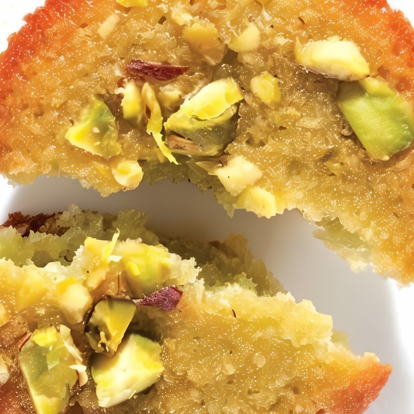 Фисташковые финансье с коричневым сахаром