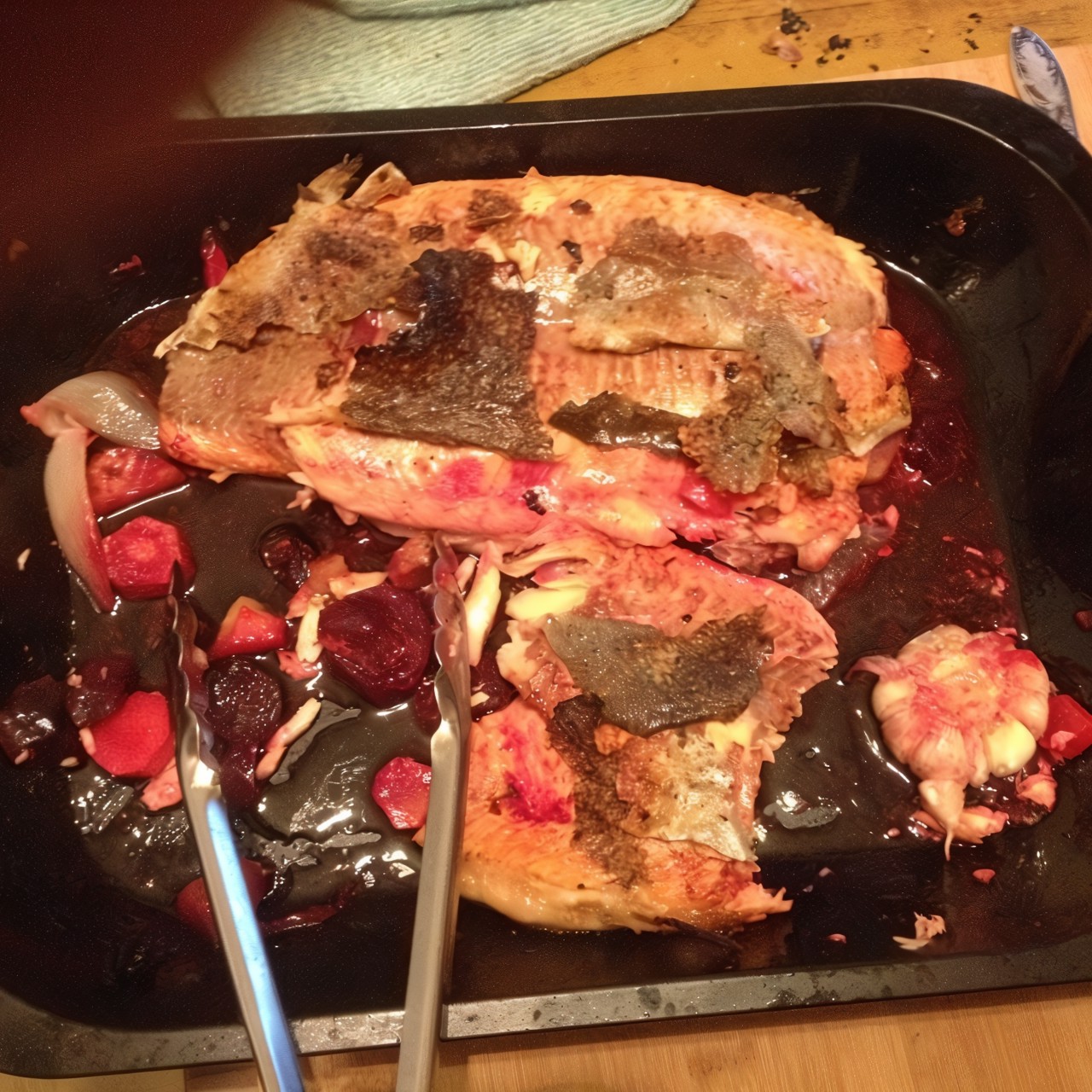 Форель гриль с овощами