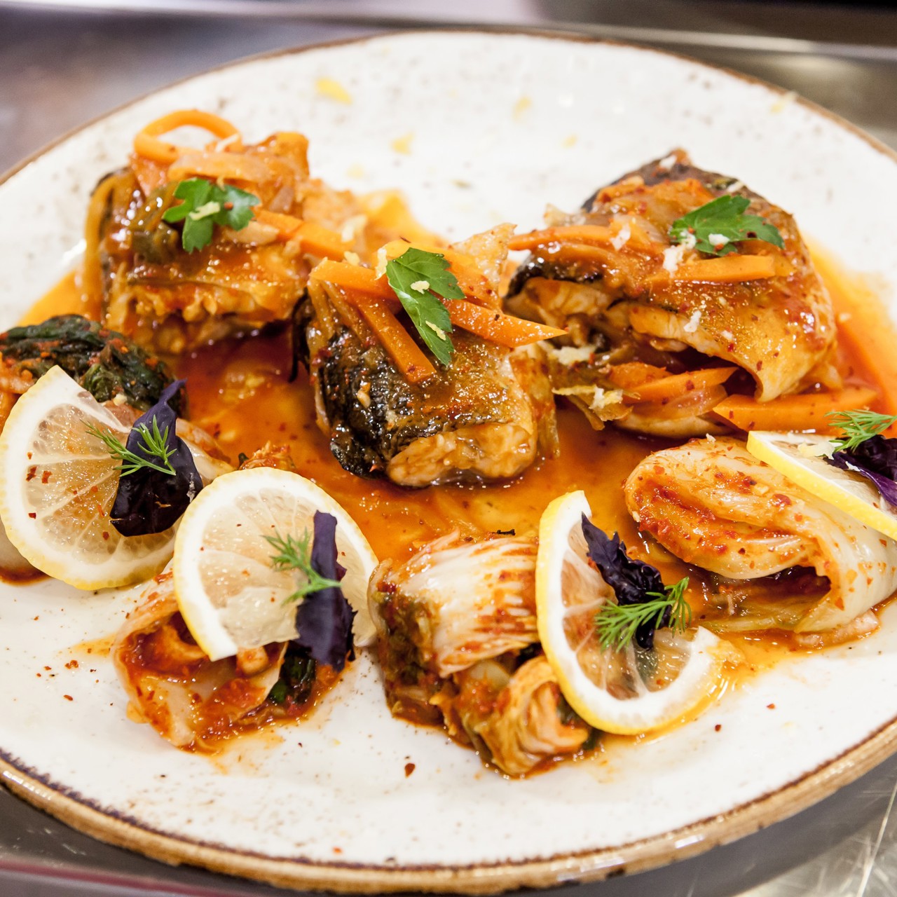 Форель с кимчи