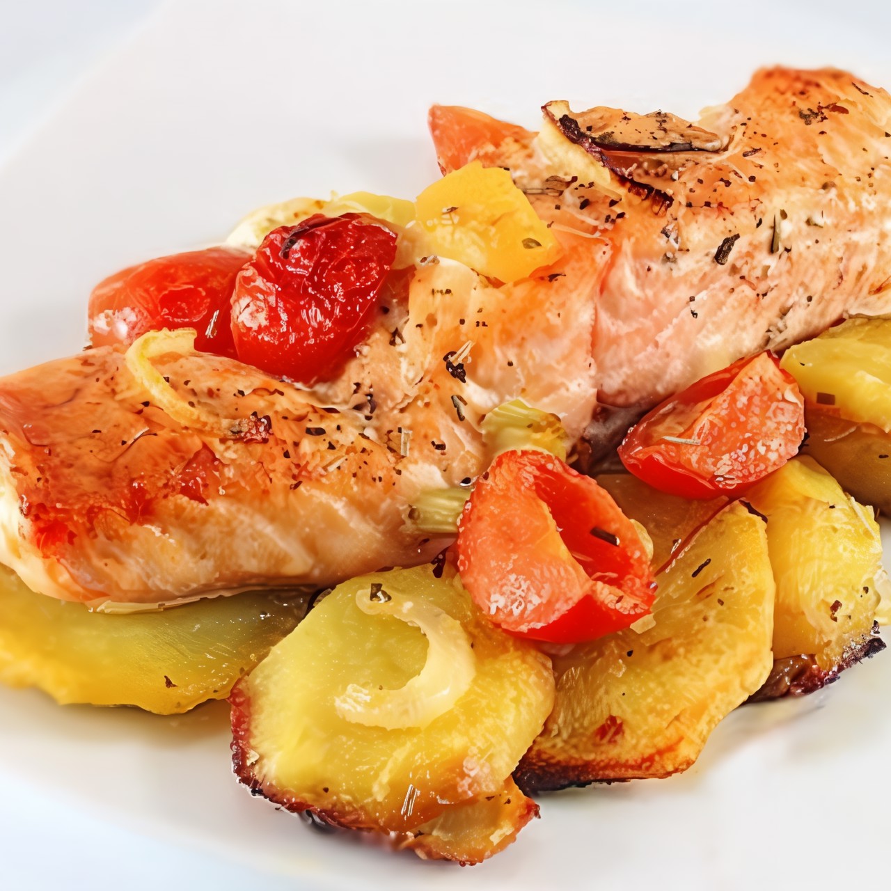 Форель запеченная с картофелем