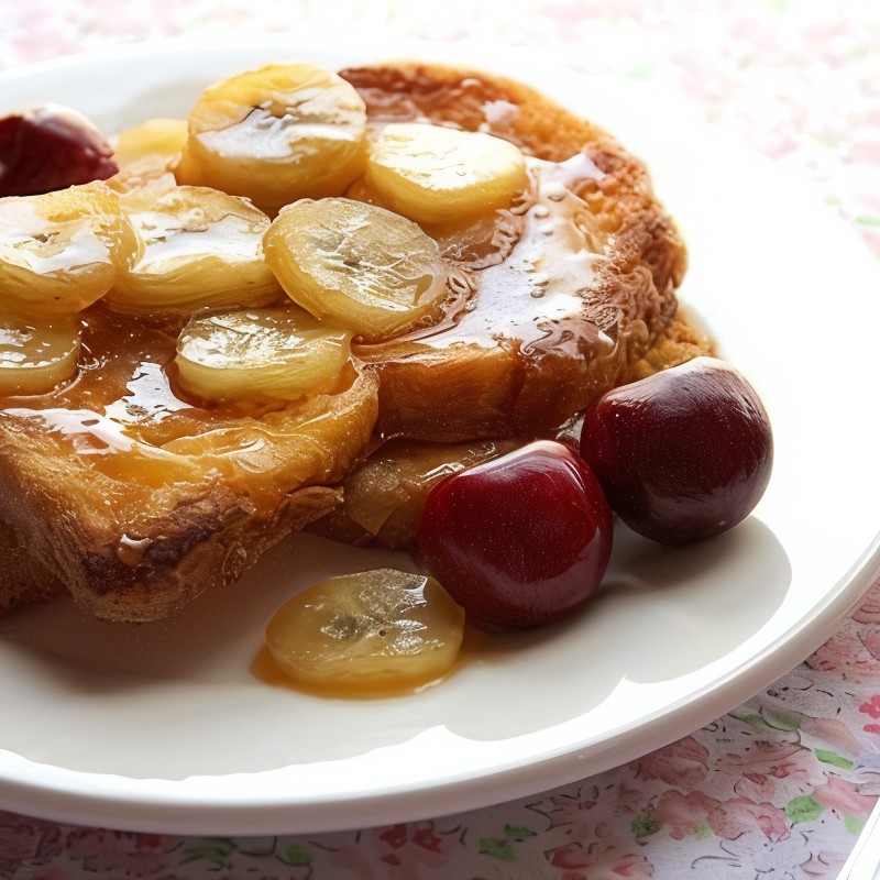 Французский тост с бананово-карамельным соусом