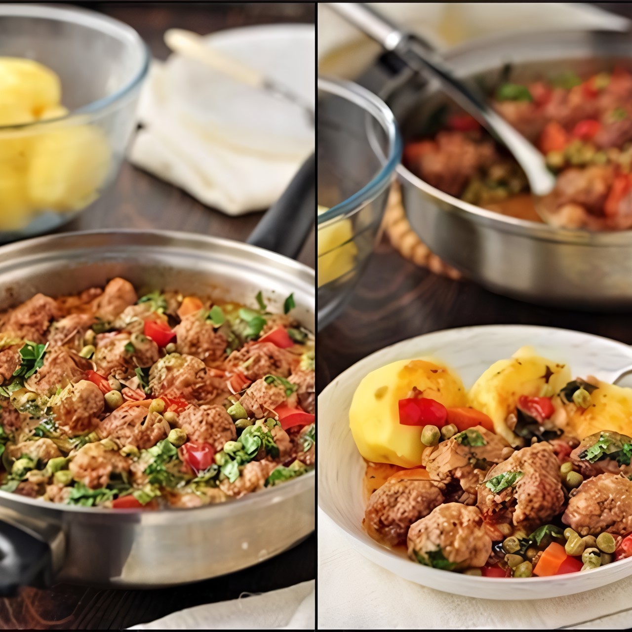 Фрикадельки с овощным рагу