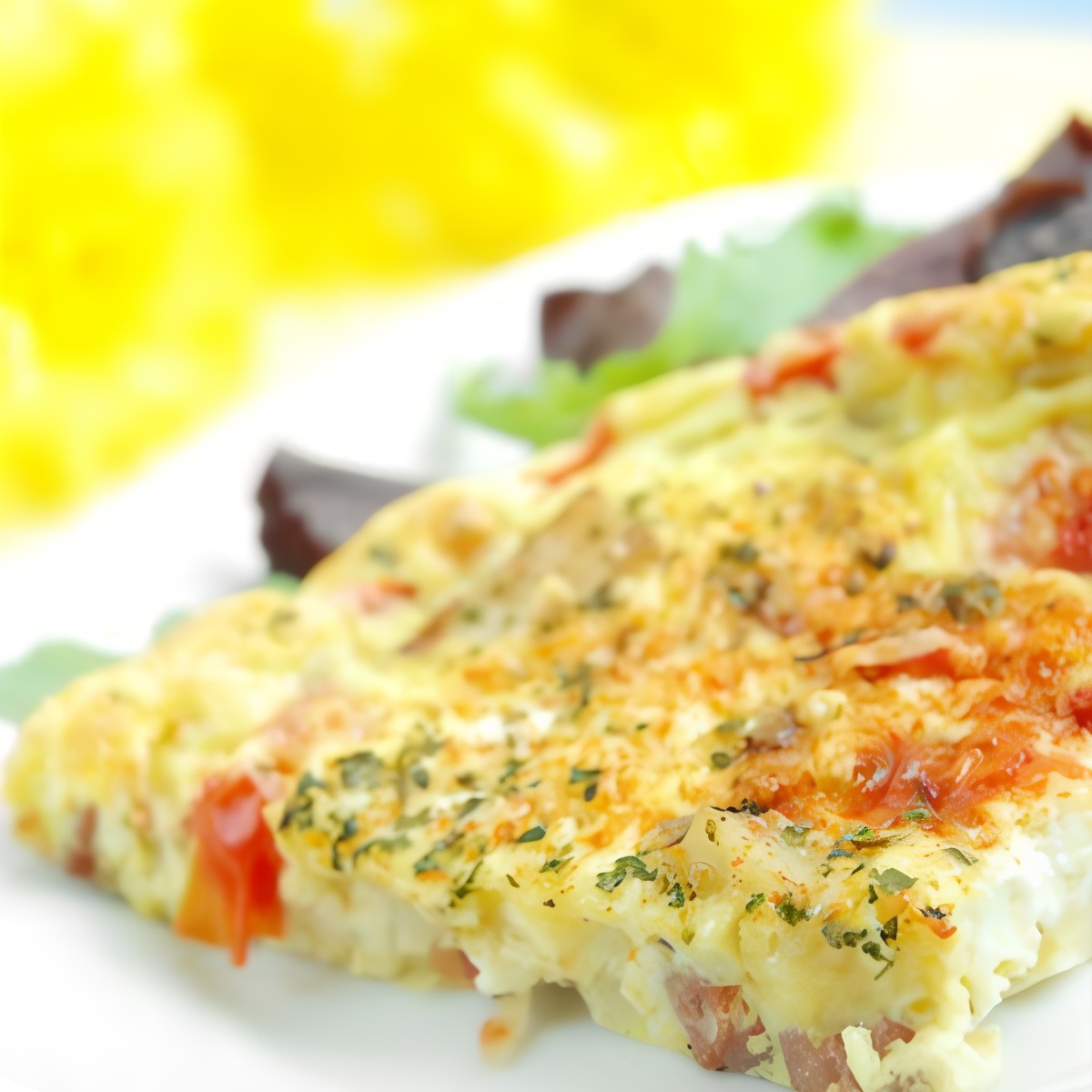 Фриттата с цукини, базиликом и пармезаном