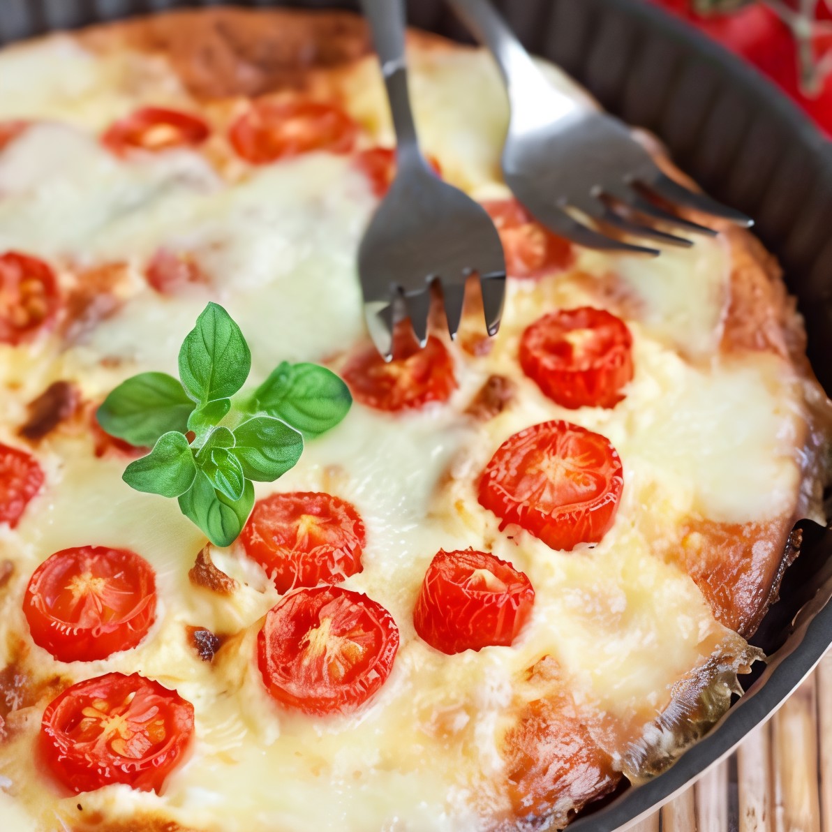 Фриттата с цукини и томатами