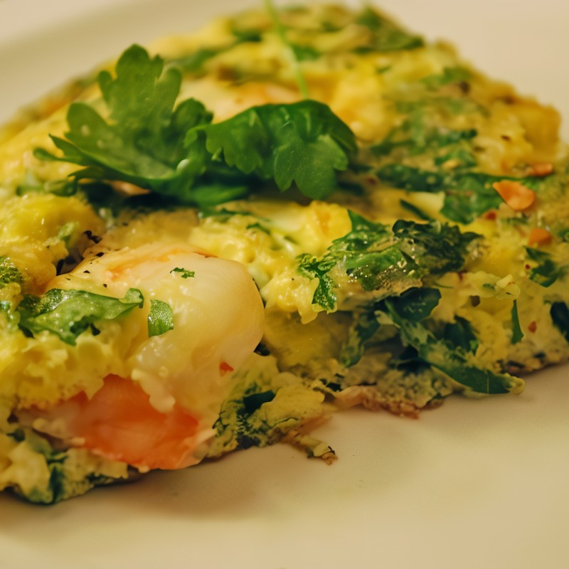 Фриттата с креветками