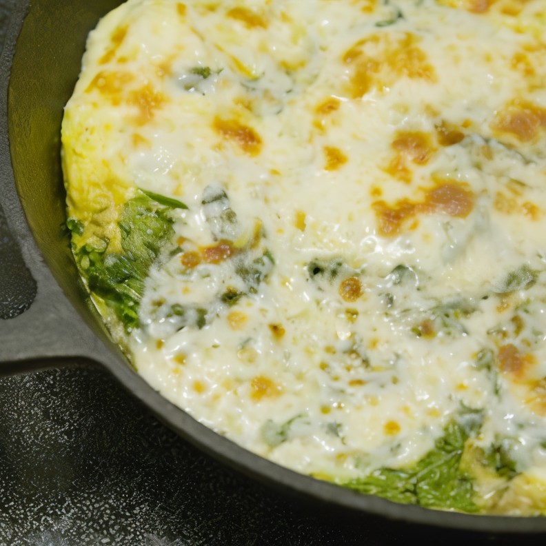 Фриттата со шпинатом и козьим сыром