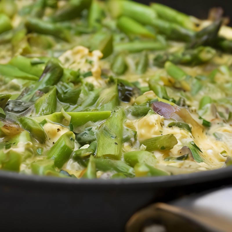 Фриттата со спаржей и грюйером