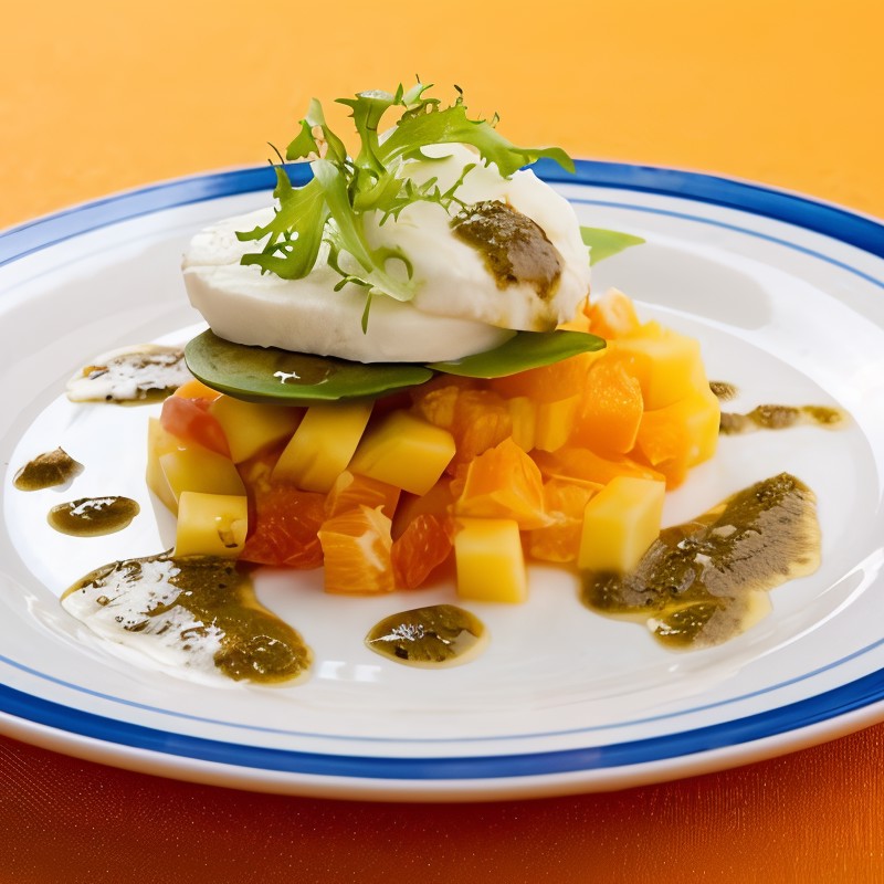 Фруктовый салат с авокадо и фисташками