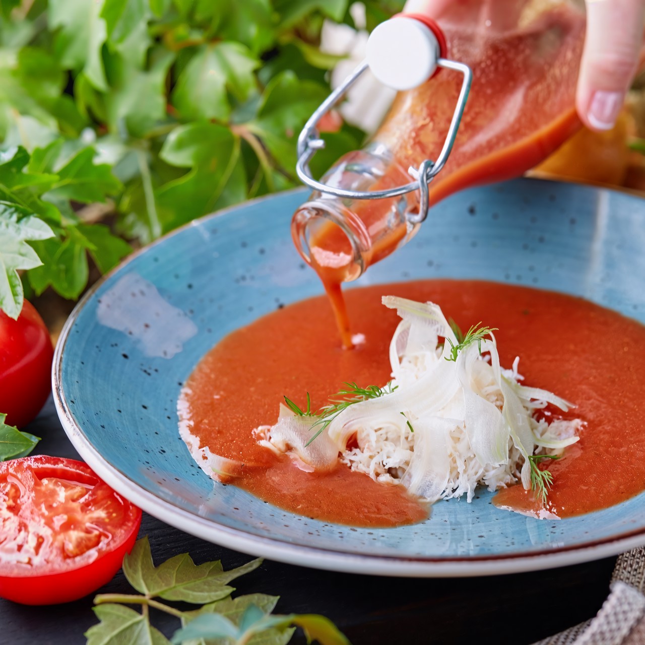 Гаспачо с крабом