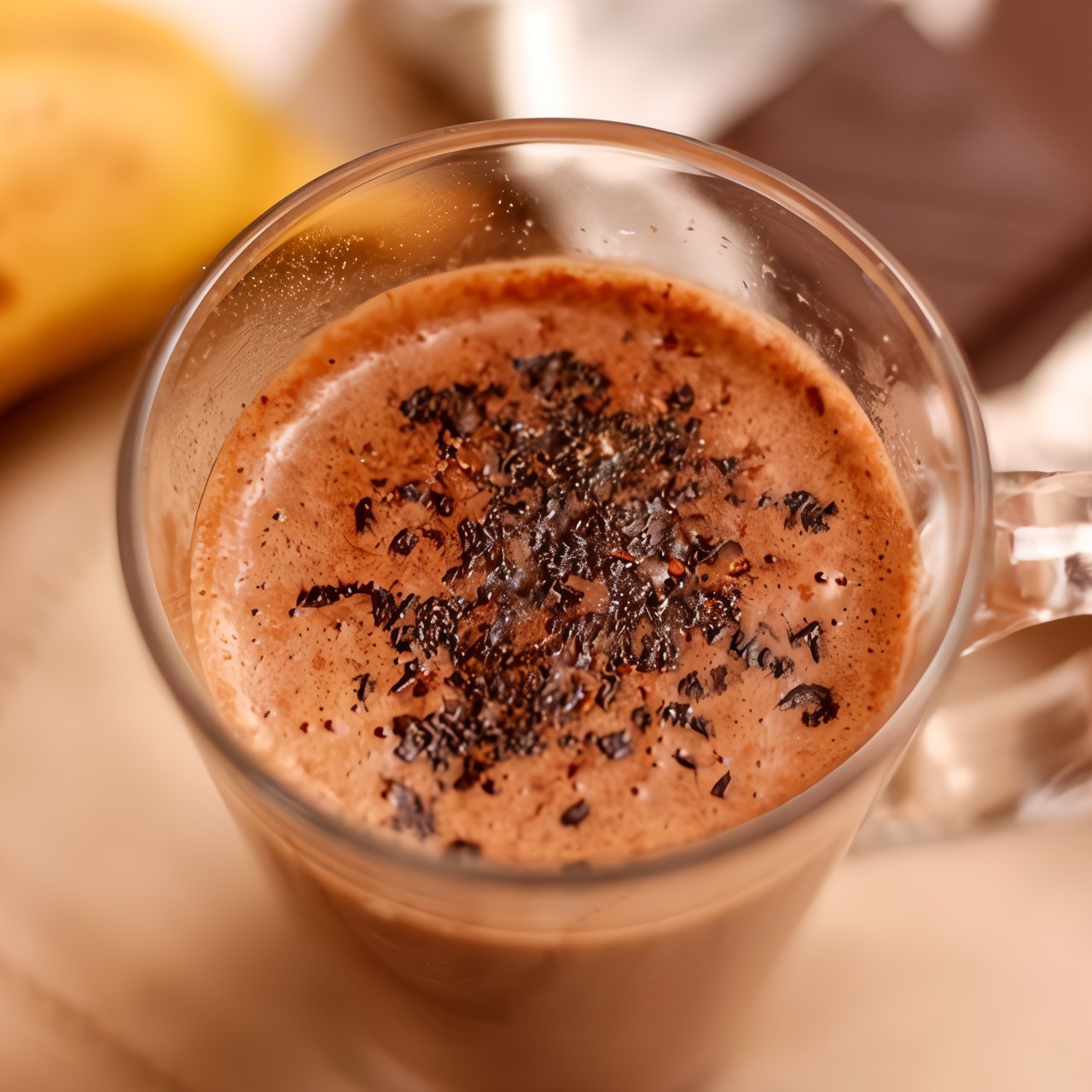 Горячий банановый коктейль с шоколадом