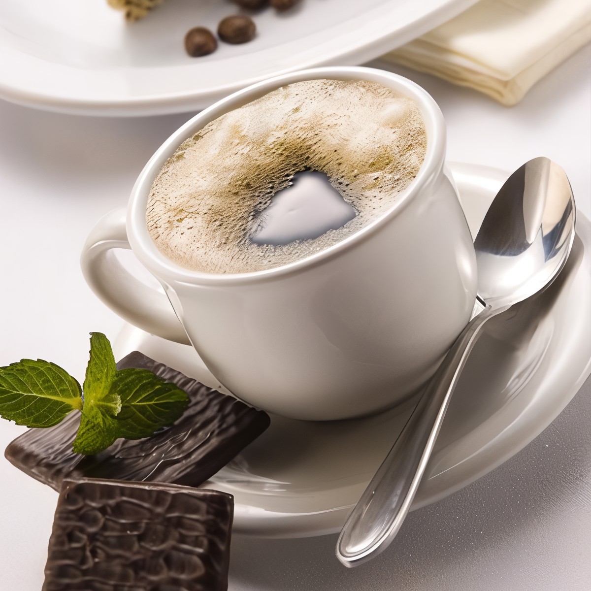 Горячий кофейный флип с мятой