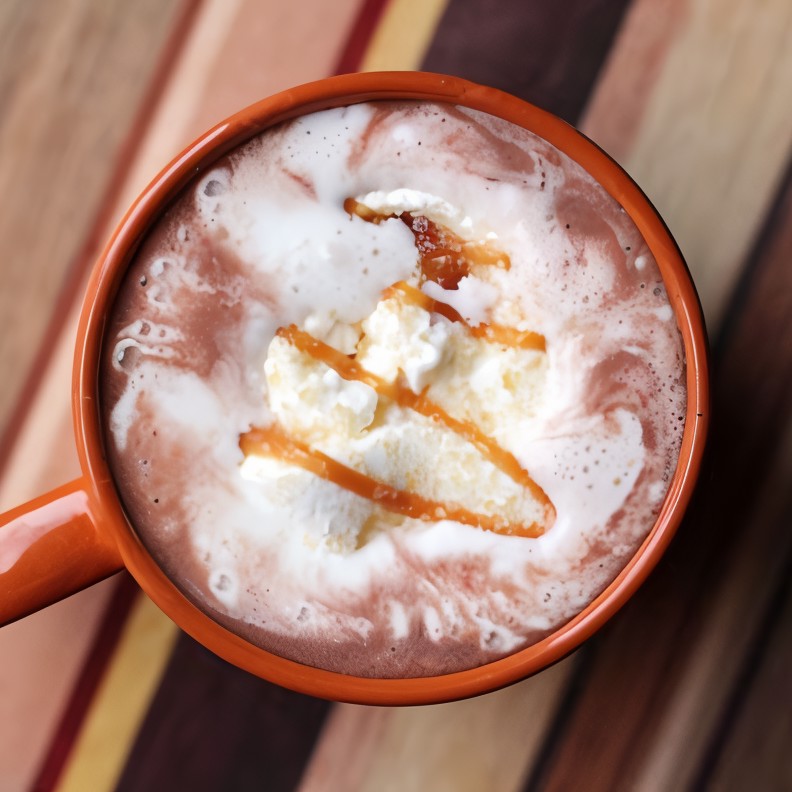 Горячий шоколад с карамелью и морской солью