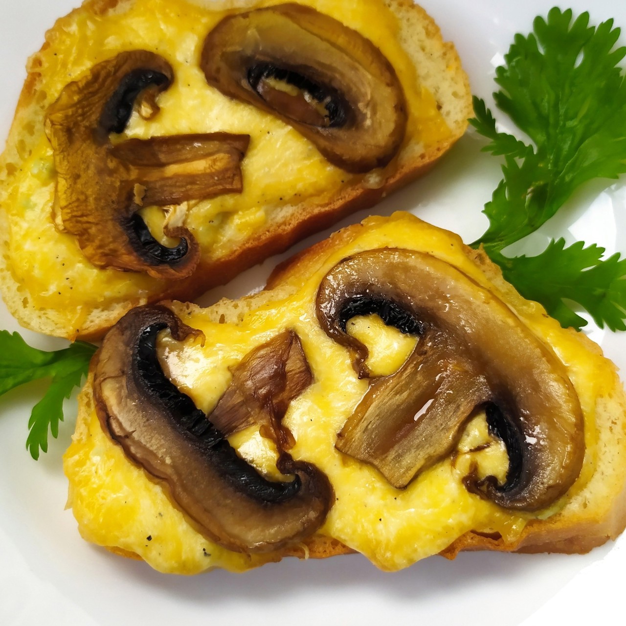 Горячие бутерброды с грибами