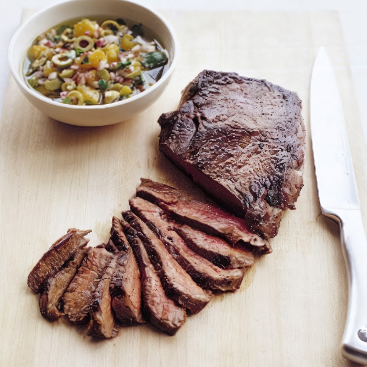 Говядина в апельсиново-оливковом соусе