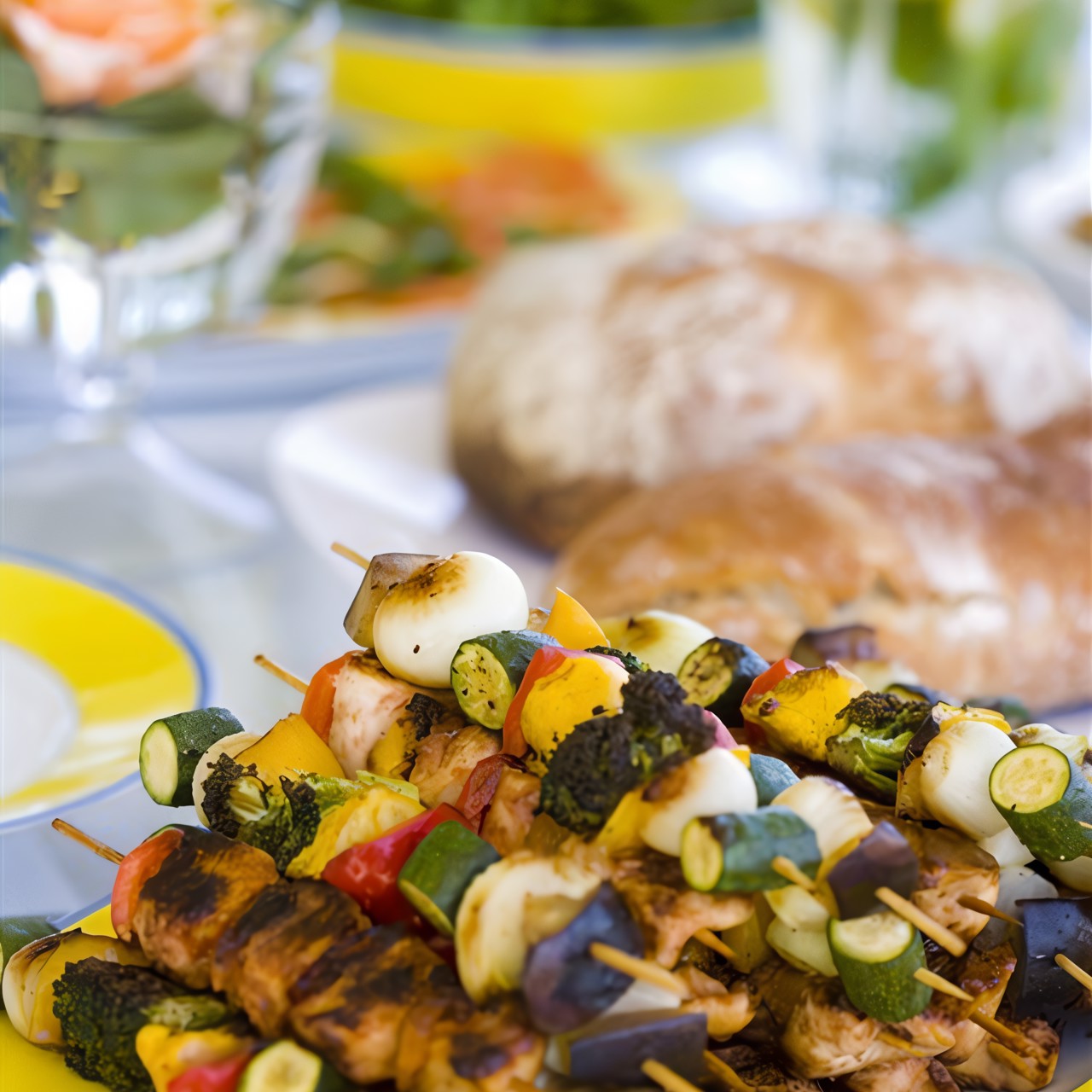 Говяжьи и овощные шашлыки