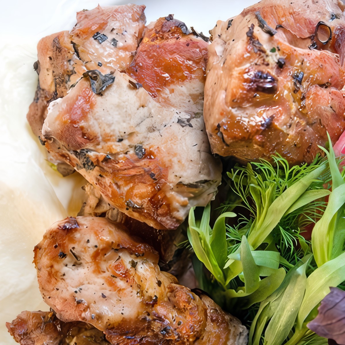 Говяжьи шашлыки в песто из кинзы